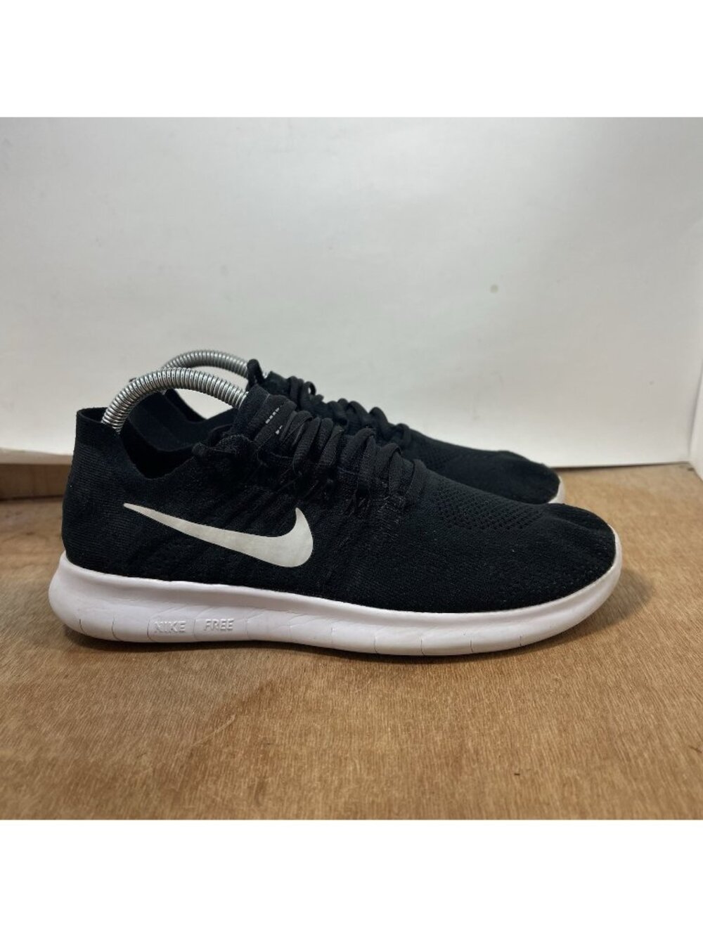 Nike Free RN Womens Size 9 Flyknit Running Shoes Black Sneakers
